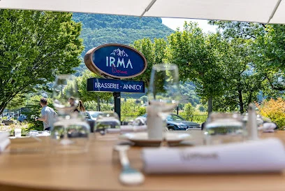 Brasserie Irma — Schild des Betriebs